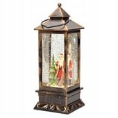 LATARNIA LAMPION Z MIKOLAJEM ŚNIEG 28CMLED