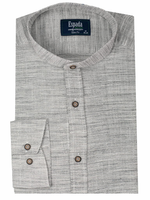 Koszula męska ze stójką slim fit lniana bawełna a'la len M-39/40