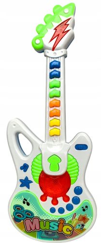 Interaktywna gitara muzyczna zabawka dla dzieci świeci melodie 8klawiszy na Arena.pl