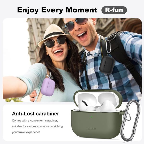 tech-protect silicone hook apple airpods pro 3 crayon grey zdjęcie 7