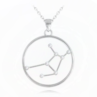 MINET Srebrny naszyjnik Stars Zodiac PANNA Czech Crystal