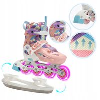 Łyżworolki dziecięce ATTABO Flashled regulowane r. 30-33 2w1 łyżwy i rolki