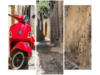 90 80CM OBRAZ T3 ELEM CZERWONY SKUTER DRUK ŚCIENNY