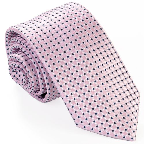 MIKROFIBRA Krawat Męski Różowy w Groszki GREG g146 na Arena.pl