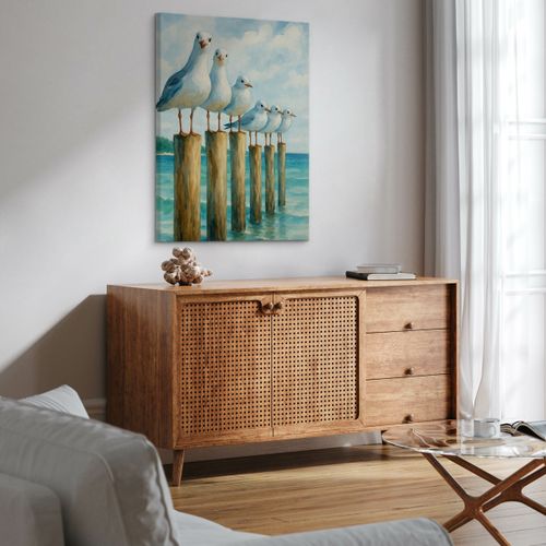 Obraz Na Płótnie Malowane Mewy 40cm x 60cm na Arena.pl