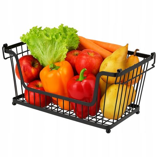 KOSZ NA OWOCE Koszyk na Warzywa Stojak Piętrowy Czarny do Piętrowania na Arena.pl