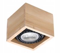 Spot Sufitowy Drewniany Kwadratowy 1xGU10 10W QUATRO Sollux Lighting
