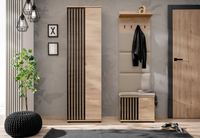 Zestaw Mebli Do Przedpokoju z Lamele 6 Hickory Jackson + Czarny PEROS AM