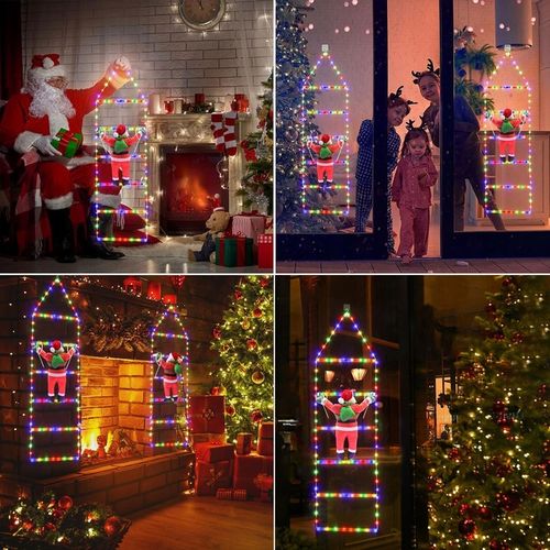 6 drabin Święty Mikołaj Na Drabinie Dekoracja Świąteczna Ozdoba LED Z Timer na Arena.pl