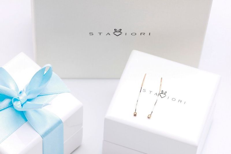 Emaga Złote kolczyki KRD2007 - Diament zdjęcie 2