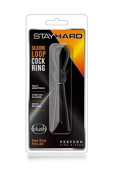 Stay Hard Silicone Loop Cock Ring Black zdjęcie 1