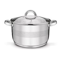 GARNEK STALOWY Z POKRYWKĄ SZKLANĄ TADAR ROGER 24 CM 5 L