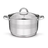 GARNEK STALOWY Z POKRYWKĄ SZKLANĄ TADAR ROGER 24 CM 5 L