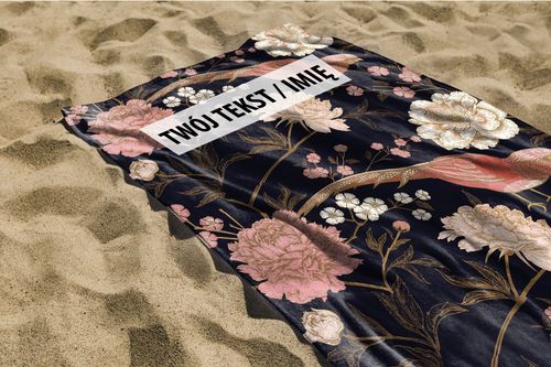 RĘCZNIK Kwiaty i ptaszek z twoim dowolnym tekstem 100x50cm 035C na Arena.pl