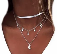 Naszyjnik choker Srebrny celebrytka boho księżyc Damski Modny retro