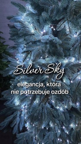 Ekskluzywna Sztuczna Choinka 100% PE 3D ŚWIERK SILVER sky 180 cm LUX na Arena.pl