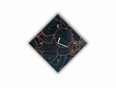 ZEGAR SZKLANY ROMB - Miedziane kwiaty