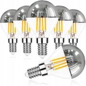 Zestaw 6 sztuk ściemnianych żarówek LED 4W E14 2700K ciepła biel