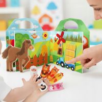 KSIĄŻECZKA FILCOWA EDUKACYJNA 3D FARMA INTERAKTYWNA DLA MAŁYCH DZIECI