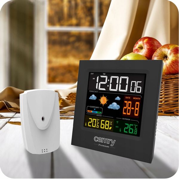 STACJA POGODOWA POGODY BEZPRZEWODOWA TERMOMETR HIGROMET CZUJNIK ZEGAR DATA zdjęcie 4