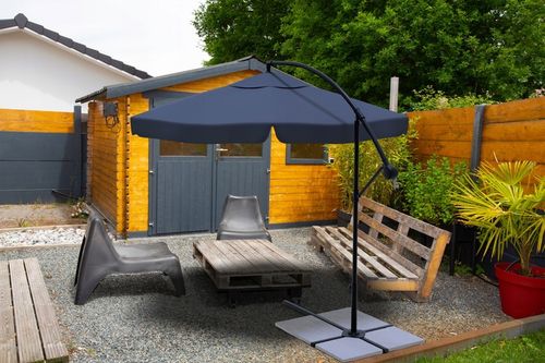 PARASOL OGRODOWY SKŁADANY NA WYSIĘGNIKU 350CM ANTRACYT +POKROWIEC GRAFITOWY na Arena.pl