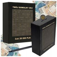 Skarbonka Wykreślana Wykreślanka Skarbonki Wyzwanie Personalizowana Czarna