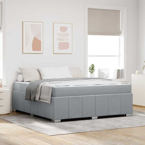 Ramka łóżka z materacem Jasnoszary 180 x 200 cm tkanina na Arena.pl