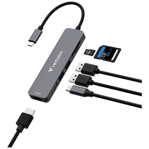 adapter hub verbatim usb-c/hdmi/usb-a    3.2/usb-a 2.0/sd/microsd na Arena.pl