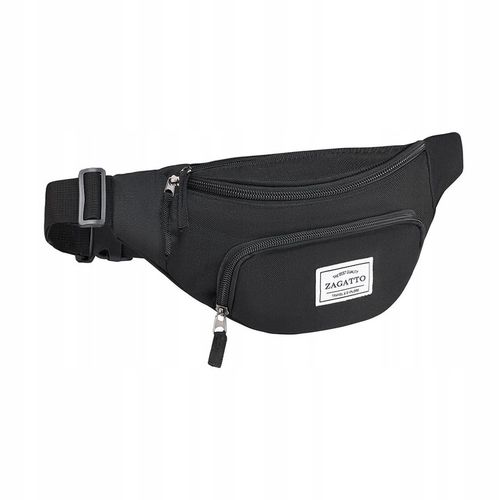 Nerka damska męska czarna saszetka na pasku sportowa biodrówka ZAGATTO na Arena.pl