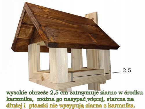 Karmnik Dla Ptaków Mocny STOJĄCY DREWNIANY WISZĄCY wystarczająco duży. na Arena.pl