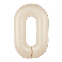 Balon foliowy cyfra 0 kremowy, 100 cm