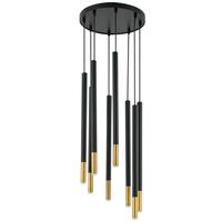 LAMPA wisząca SOPEL DUE 33239 Sigma metalowa OPRAWA modernistyczna ZWIS kaskada tuby sople czarne złote