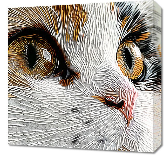 Obraz 50x50cm Nitkowany Kot zdjęcie 1
