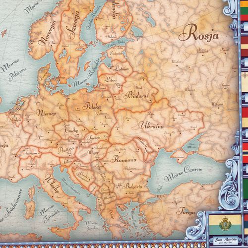 MAPA Europy płótno DEDYKACJA na URODZINY 70x100cm na Arena.pl
