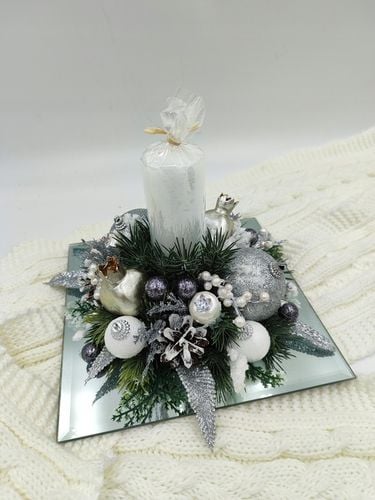 stroik Boże Narodzenie kompozycja ze świecą dekoracja na Arena.pl