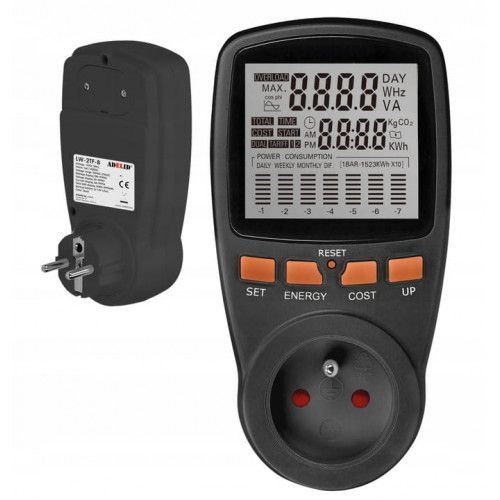 WATOMIERZ ADELID LCD ALARM PRZECIĄŻENIOWY 3680W POMIAR KWH na Arena.pl