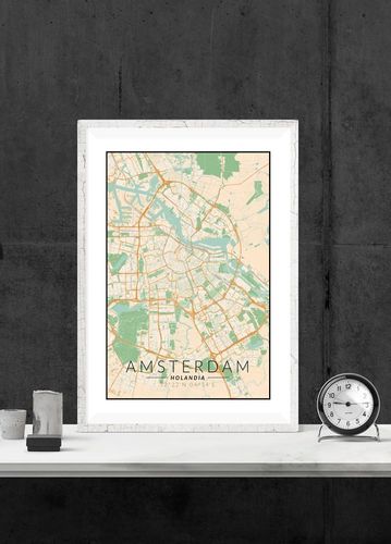 Amsterdam mapa kolorowa - plakat 42x59,4 cm na Arena.pl