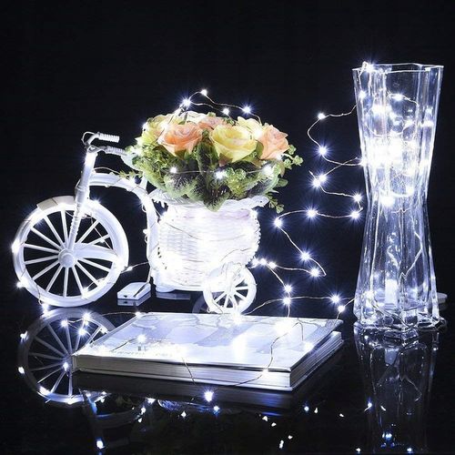 LAMPKI DRUCIKI 300 LED MIKRO BIAŁY ZIMNY PILOT OŚWIETLENIE 33m PROGRAMATOR na Arena.pl