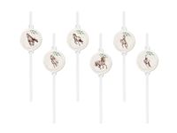 Słomki papierowe Koniki, 6 szt.