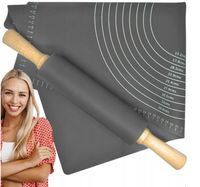 STOLNICA SILIKONOWA DUŻA MATA XXXL 70X50 CM + WAŁEK SILIKONOWY DO CIASTA
