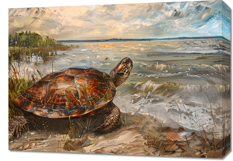 Obraz 70x50cm Nadmorski Żółw zdjęcie 1