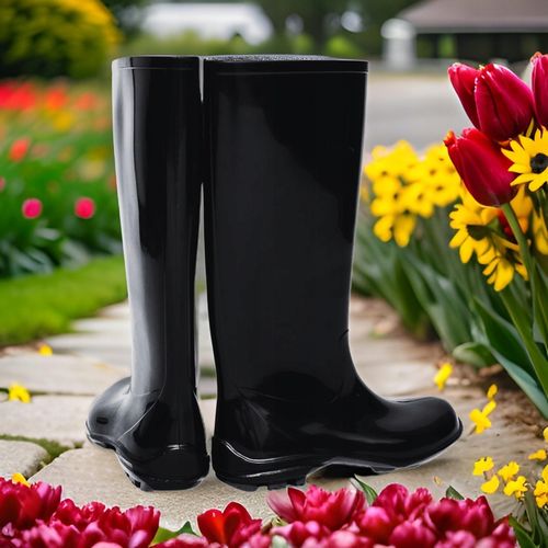 Kalosze Damskie Gumowce Lekkie CZARNE Wygodne Wysokie Gumiaki Eleganckie na Arena.pl