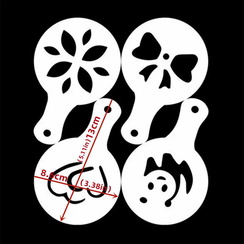 SZABLONY DO DEKORACJI KAWY CIAST DESERÓW 16SZT LATTE CAPPUCCINO na Arena.pl