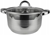 GARNEK Stalowy Indukcja NIERDZEWNY z POKRYWKĄ Tadar Roger 24 cm 5L
