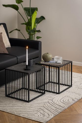 Stolik kawowy Strington 40x40cm marmur czarny na Arena.pl