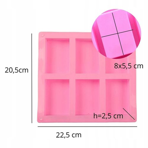 Silikonowa forma do mydła mydełek 6 szt. sztabki GH-FS05 dla początkujących na Arena.pl
