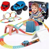 ELASTYCZNY TOR WYŚCIGOWY CHANGEABLE TRACK DŁUGI AUTKO LED 195 EL 480CM