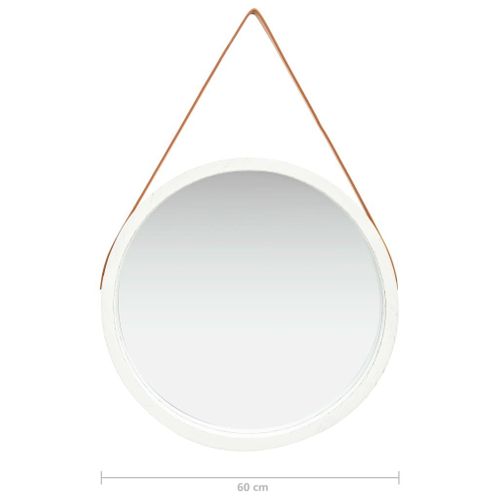 Lustro ścienne na pasku 60cm białe VidaXL na Arena.pl