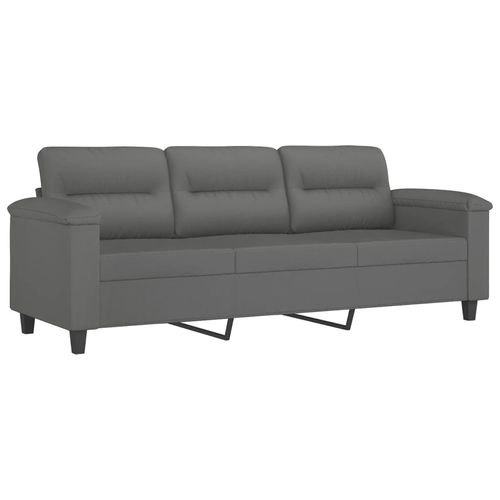 3-osobowa sofa z poduszkami, ciemnoszara, 180 cm, mikrofibra na Arena.pl