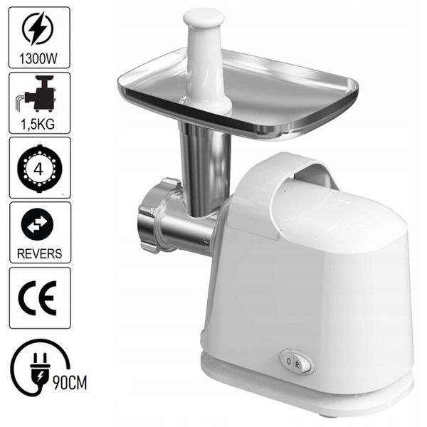 MASZYNKA DO MIELENIA MIĘSA ELEKTRYCZNA REWERS SZARPAK BIAŁA MOCNA 1300W zdjęcie 7